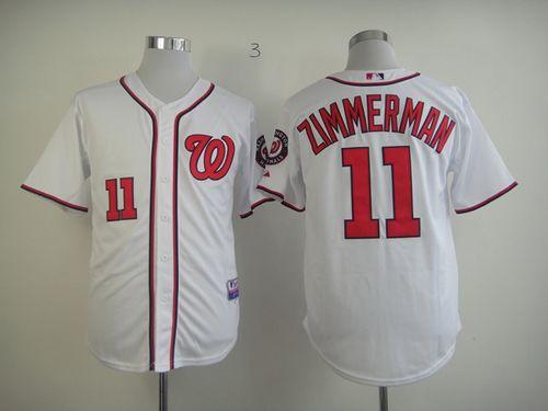 Nationals #11 Zimmerman Ryan White Stitched MLB Jersey - Click Image to Close